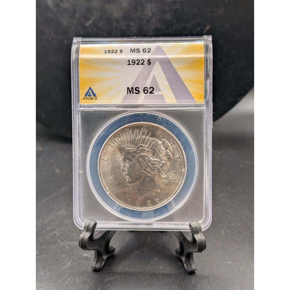 1922 Peace Dollar • ANACS MS62 • 90% Silver • High‑Grade U.S. Dollar